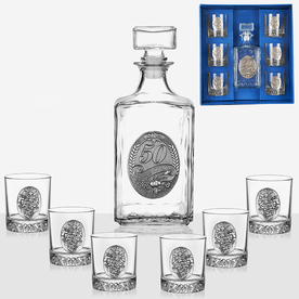 Кристален сервиз за уиски с надпис 50 г. юбилей / DG012 