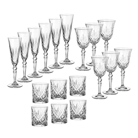 Комплект от чаши за вино, уиски и шампанско Melodia / 621323
