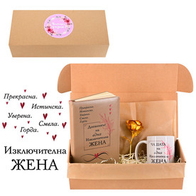 Златна роза, чаша и Бележник с послание / 102131