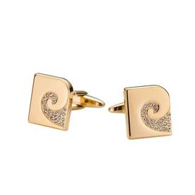 Копчета за ръкавели цвят злато и лого с циркони - Pierre Cardin