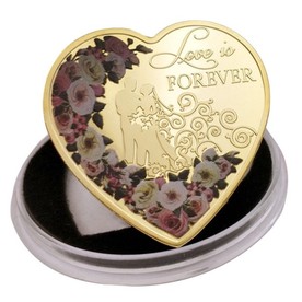 Подарък за влюбени - монета "LOVE IS FOREVER" / R9220