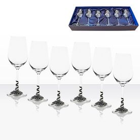Кристални чаши за вино с декорация грозд / AGL1646