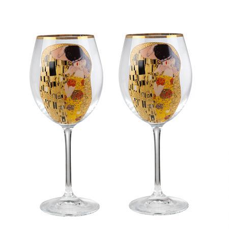 Чаши за червено вино Густав Климт – Целувката / DG037