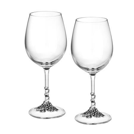 Чаши за червено вино с декорация грозд / F005158  