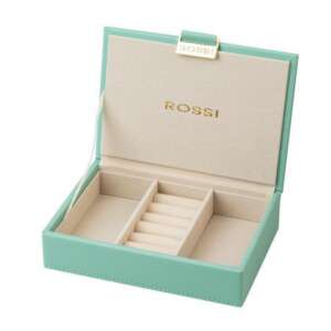 Кутия за бижута Rossi – цвят мента (Mint) с отделения за бижута и аксесоари