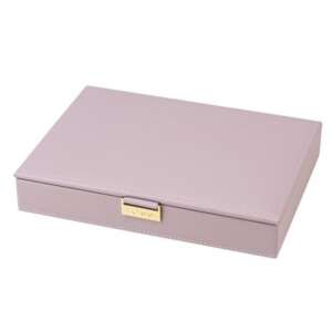 Голяма кутия за бижута Rossi – люляк (Lilac) с еко кожа, мека облицовка и отделения