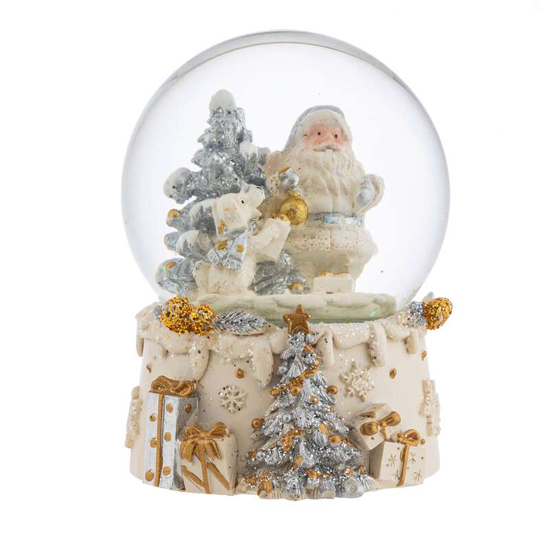 Коледно преспапие с дядо Коледа и кученце - For Christmas
