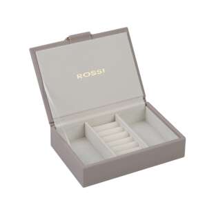 Кутия за бижута Rossi – сива (Grey) с отделения за бижута и аксесоари