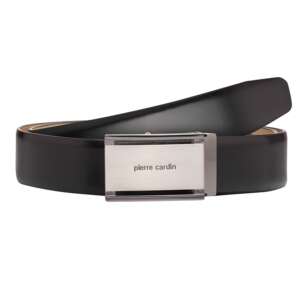 Мъжки черен колан PIERRE CARDIN – естествена кожа, 120 см