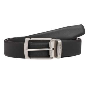 Мъжки колан PIERRE CARDIN – черен, естествена кожа, 120 см