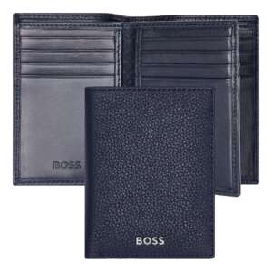 Вертикален портфейл Hugo Boss Trifold Classic Grained Navy