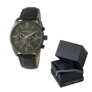Мъжки часовник хронограф Textus Leather Grey Christian Lacroix