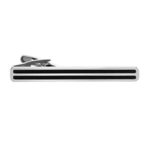 Игла за вратовръзка със сребристо и черни акценти – SILVER FLAME