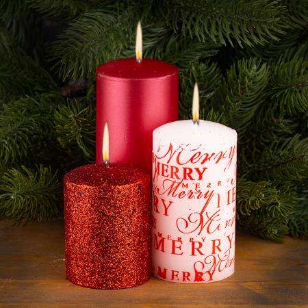 Коледен комплект от 3 червени свещи – For Christmas - Image 2