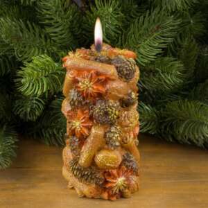 Коледна свещ с ароматни подправки за греяно вино – For Christmas