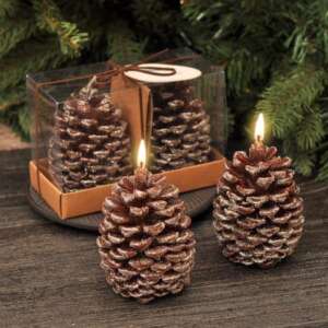 Коледни свещи шишарки, комплект 2 броя – For Christmas