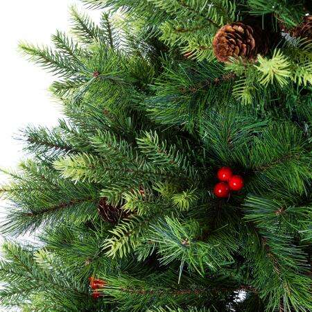 Пухкава коледна елха с шишарки и плодчета 150 см – For Christmas - Image 3