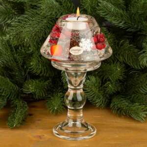 Стъклен коледен свещник във формата на лампа – For Christmas