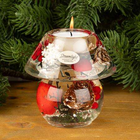 Стъклен коледен свещник във формата на лампа, 10 × 10 см – For Christmas - Image 2