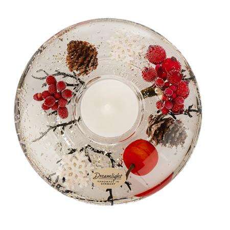 Стъклен коледен свещник с вътрешна декорация, 4 × 10 см – For Christmas - Image 3