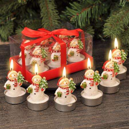 Коледни свещи снежни човечета, комплект 6 броя – For Christmas - Image 2