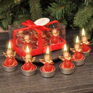 Коледни свещи ангелчета, комплект 6 броя – For Christmas