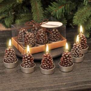 Коледни свещи шишарки, комплект 6 броя – For Christmas