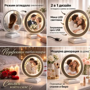 Фоторамка с магическо огледало и LED осветление