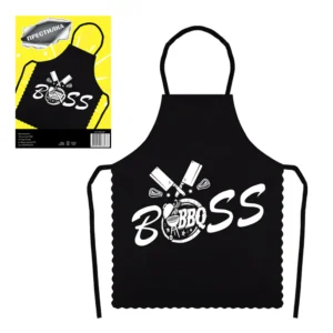 Готварска престилка със забавен надпис "BBQ BOSS"
