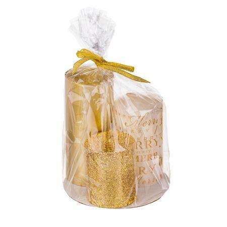 Коледен комплект от 3 златни свещи – For Christmas - Image 3