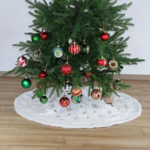 Коледна покривка за елха със златни снежинки, Ø 100 см – For Christmas