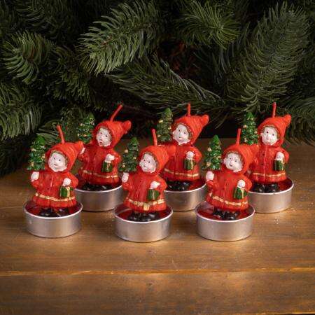 Коледни свещи дечица с елха, комплект 6 броя – For Christmas - Image 3