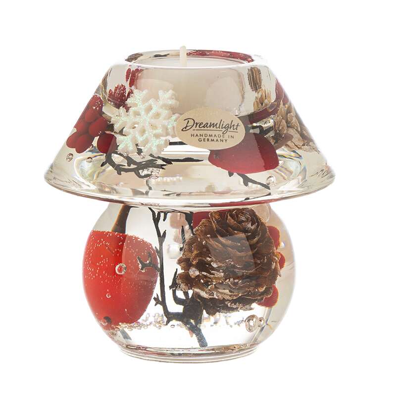 Стъклен коледен свещник във формата на лампа, 10 × 10 см – For Christmas